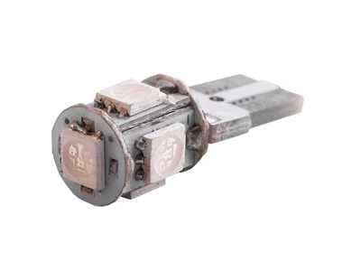 Светодиодная автолампа T10 W5W с обманкой 12В SMD5050-5led зеленый