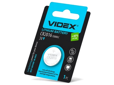 Батарейка литиевая Videx CR2016 blister card 1 шт