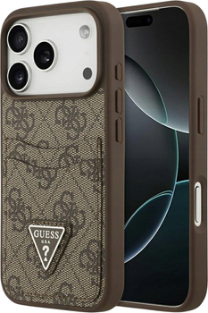 Панель Guess 4G Double Card Triangle для iPhone 17 Pro Brown (3666339552602)