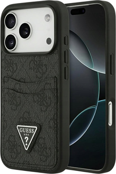 Etui plecki Guess 4G Double Card Triangle do iPhone 17 Pro Black (3666339552640)
