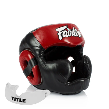Шолом боксерський закритий Fairtex HG13 розмір XL, чорно-червоний