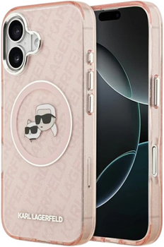 Панель Karl Lagerfeld IML Glitter Karl & Choupette Heads MagSafe do Apple iPhone 17 Pink (3666339499051)