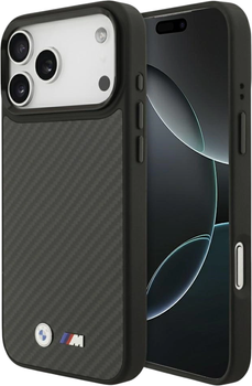 Etui plecki BMW M Kevlar Matt MagSafe do Apple iPhone 17 Pro Black (BMHMP17L24CFMMK)