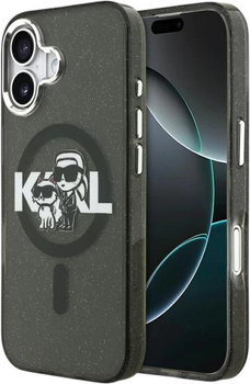 Etui Karl Lagerfeld IML Glitter Karl & Choupette Sketch MagSafe do Apple iPhone 17 Black (3666339504472)