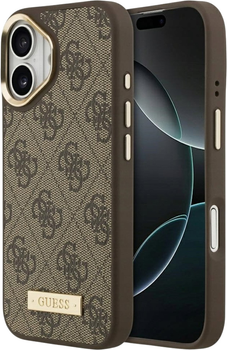 Панель Guess 4G Logo Plate MagSafe для iPhone 17 Brown (3666339489762)