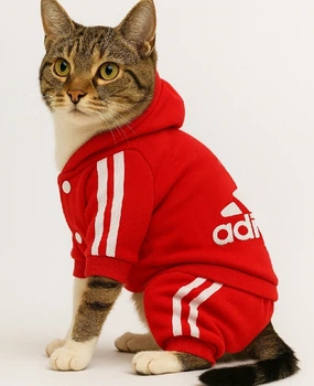 Спортивний костюм для котів (кішок) Adidog S Червоний