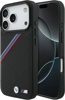 Etui plecki BMW M Quilted Logo MagSafe do Apple iPhone 17 Pro Black (BMHMP17L25PCSPEK)