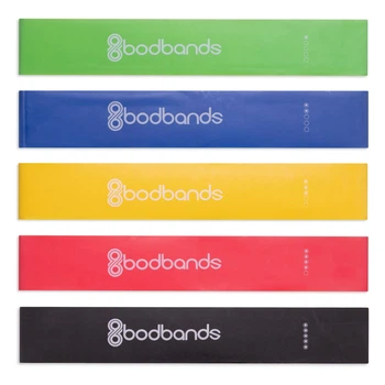Набір гумок для вправ стрічки опорів 5шт LOOP BANDS Bodbands (латекс, 600x50мм, товщ.-0,35мм, 0,5мм, 0,7мм, 1мм, 1,2мм) (FI-6318)