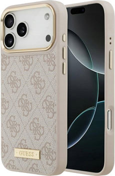 Панель Guess 4G Logo Plate MagSafe для iPhone 17 Pro Max Pink (3666339489830)