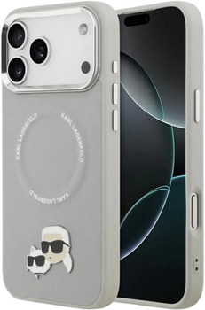 Etui Karl Lagerfeld Karl & Choupette Pin MagSafe do Apple iPhone 17 Pro Max Grey (3666339495329)