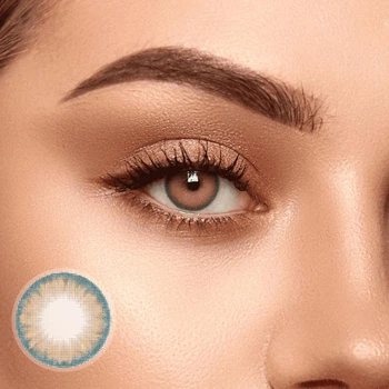Коричневі контактні лінзи ELITE Lens Айс Мун Блу 2 шт