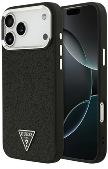 Панель Guess Glitter Triangle Logo MagSafe для iPhone 17 Pro Black