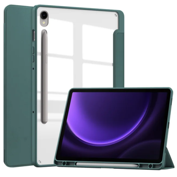 Чехол - книжка Glass Magnet Flip Cover для Samsung Galaxy Tab S10 FE / S9 FE green