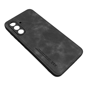 Кожаный чехол - накладка X&E для Samsung Galaxy A26 5G с металлической вставкой black