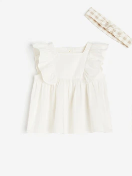 Комплект (блуза, повязка) H&M 80см молочно бежевый 311011139472