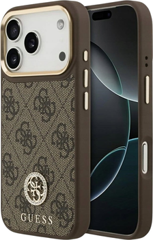 Панель Guess 4G Strass Logo MagSafe для iPhone 17 Pro Brown (3666339529284)