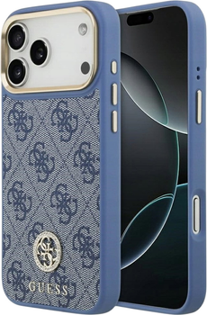 Панель Guess 4G Strass Logo MagSafe для iPhone 17 Pro Max Blue (3666339529451)