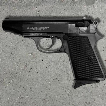 Стартовий пістолет Ekol Majarov Black — стартовий пістолет (Walther PP), чорний, компактний і надійний