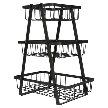 Koszyk na owoce Vilde metalowy Czarny (5904316473099)