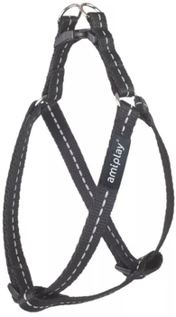 Шлея регульована для собак Amiplay Reflective M 30-55 см Чорна (5907563215856)
