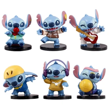 Набор фигурок 6в1 Стич на подставках из м/ф "Лило и Стич", 6-8 см - Stitch