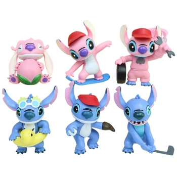 Набор фигурок 6в1 Стич и Энджел из м/ф "Лило и Стич", 6-8 см - Stitch