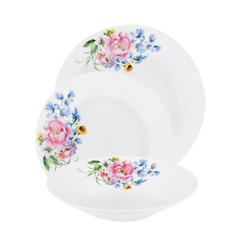 Столовий сервіз Domotti Fiorella для 6 осіб Білий 18-предметів (5908283215225)