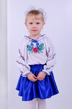 Дитяча блуза з вишивкою для дівчинки Ласкавиця Folk Moda 92 Білий (laskavicq-308411150)