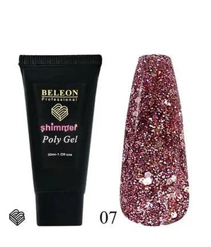 Полігель для нарощування нігтів BELEON Shimmer Poly Gel № 07