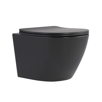 Унітаз підвісний Robin Ultra Quiet 490×365×325 мм, Anthracite, з сидінням Slim Duroplast / Soft-close / Quick Release QT13332381АSAN Qtap