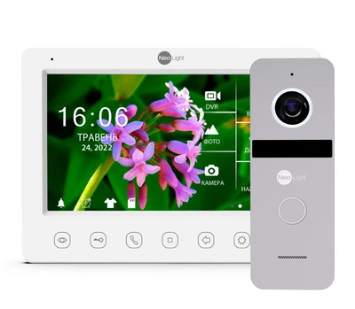 Комплект видеодомофона NeoLight Kappa+ HD WF 7 дюймов и вызывной панели NeoLight Solo Silver