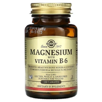 Magnesium with Vitamin B6 Solgar (100 таблеток)