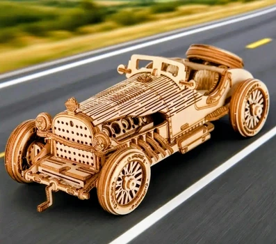 3D-пазл RoboTime- «Класичний авто» 1:16, 220 деталей дерев'яний механічний конструктор