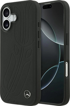 Панель Mercedes Leather Large Laurel Leave MagSafe Case для iPhone 17 Black (3666339507435)