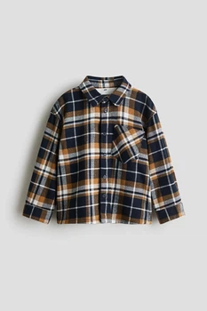 Cорочка для хлопчика у клітинку H&M синій/коричневий/білий 122