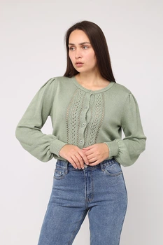 Кардиган жіночий S/M колір зелений YUKI ЦБ-00285729