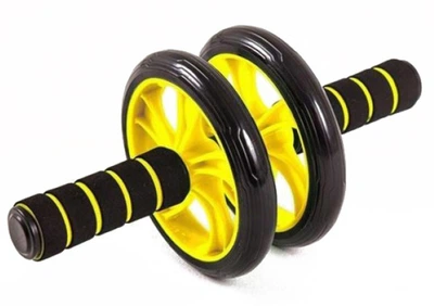Ролик для пресса двойной EasyFit с ковриком, желтый (EF-1352-Y)