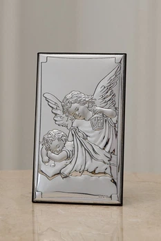 Икона серебряная Ангел Хранитель (81378 3L) 6,5x11 см