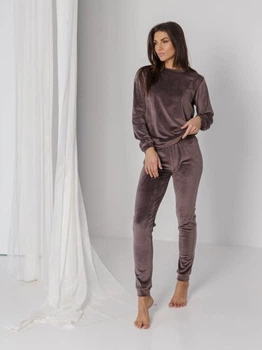 Піжама (світшот + штани) жіноча велюрова BARWA garments 0285/289 S Баклажанова (2112852891250)
