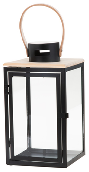 Ліхтар My Home Dark Leather Чорний 16 x 16 x 30 см (5907078435701)