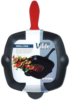 Сковорода-гриль VildeCast Line чавунна з силіконовою накладкою 28x28 см (5904316471835)