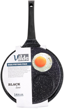 Patelnia do jajek Vilde Black Line granitowa na 4 otwory 26 cm (5904316492038)
