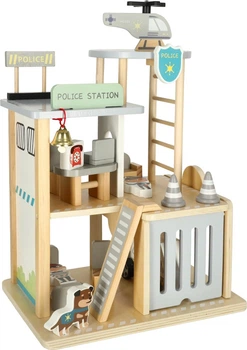 Parking garaż drewniany KIK Komisariat policji - tor, radiowóz, helikopter KX3773 (5903039750982)