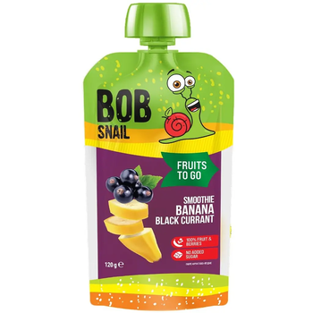 Пюре фруктовое Bob Snail Смузи Банан-Чорная Смородина пастеризованное 120 г