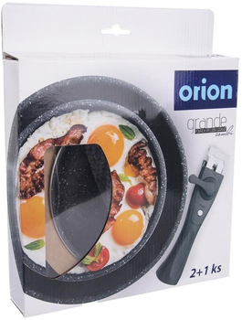 Zestaw patelni Orion Grande granitowy ze zdejmowaną rączką 20/26 cm (8592381157104)