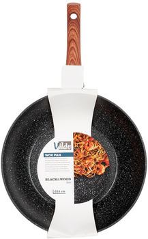 Patelnia wok Vilde Black & Wood granitowa 28 cm (5904316492069)