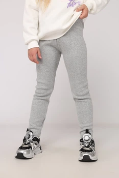 Лосины для девочки 134 цвет светло-серый Lizi KIDS ЦБ-00286484