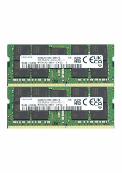 Оперативная память для ноутбука Samsung DDR4 64GB (2x32GB) 3200MHz SO-DIMM ECC 2Rx8 PC4-3200AA (M474A4G43AB1-CWEQ)