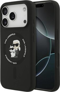 Etui Karl Lagerfeld Silicone Karl&Choupette Ring MagSafe do Apple iPhone 17 Pro Max Black (3666339549565)