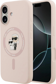 Панель Karl Lagerfeld Silicone Karl&Choupette Ring MagSafe для Apple iPhone 17 Pink (3666339549411)